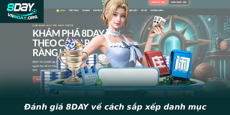 Đánh giá 8DAY về cách sắp xếp danh mục