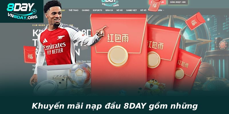 Khuyến mãi nạp đầu 8DAY gồm những